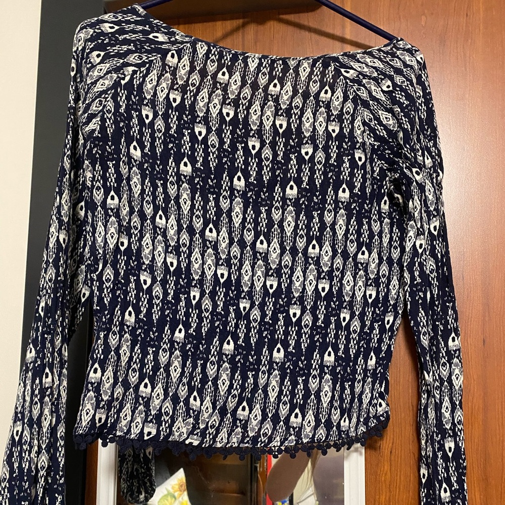 Navy Patterned Top - Picture 2 of 3